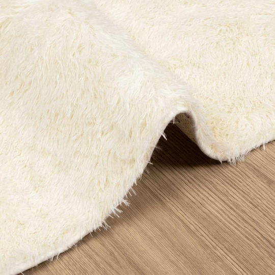 vidaXL Противоплъзгащо Килим Правоъгълена Shaggy Cream