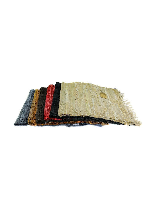 Viosarp Χαλί Δερμάτινο με Κρόσια 50x80cm Μπεζ Viosarp Χαλί Δερμάτινο με Κρόσια 50x80cm Μπεζ