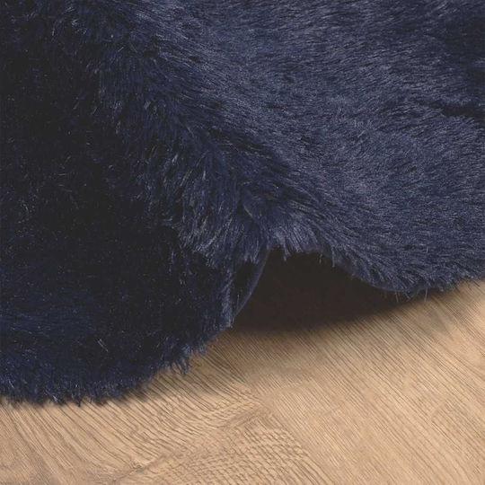 vidaXL Navarra Rutschfester Runder Shaggy-Teppich Blau Ø100 cm