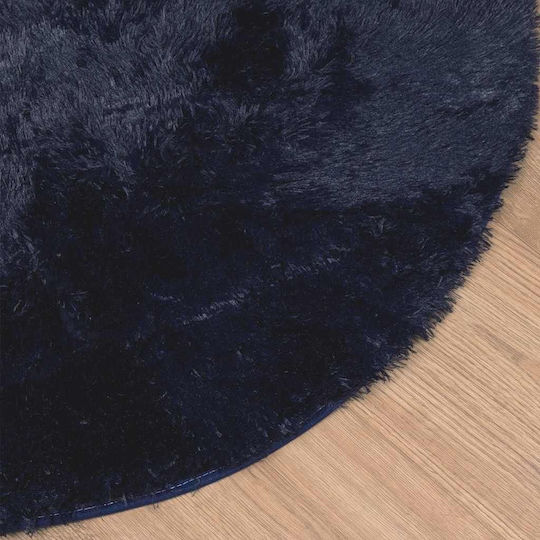 vidaXL Navarra Rutschfester Runder Shaggy-Teppich Blau Ø100 cm