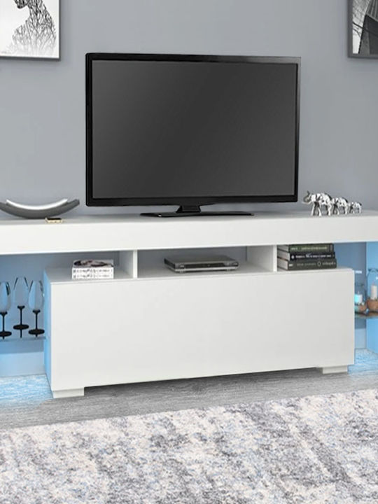 Stand TV Stilo Cu Iluminare LED Alb L150xA37xÎ52cm