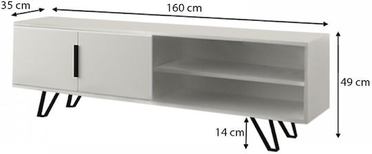 TV Stand Foot White L160xD35xH49cm