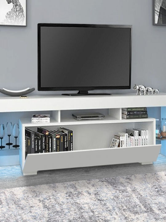 Stand TV Stilo Cu Iluminare LED Alb L150xA37xÎ52cm