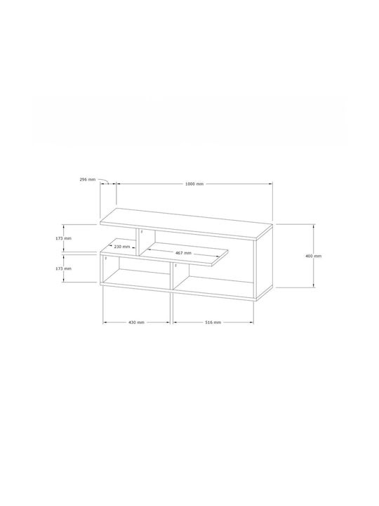 TV Stand Waldo Black-Anthracite L100xW29.5xH40cm