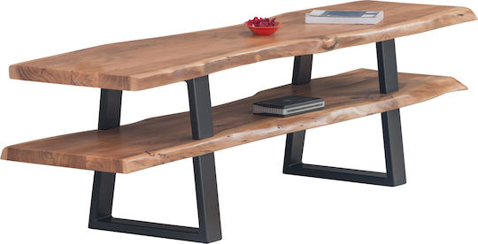TV Stand Lizard Made of Metal & Solid Wood Black L140xD40xH50cm EA7091