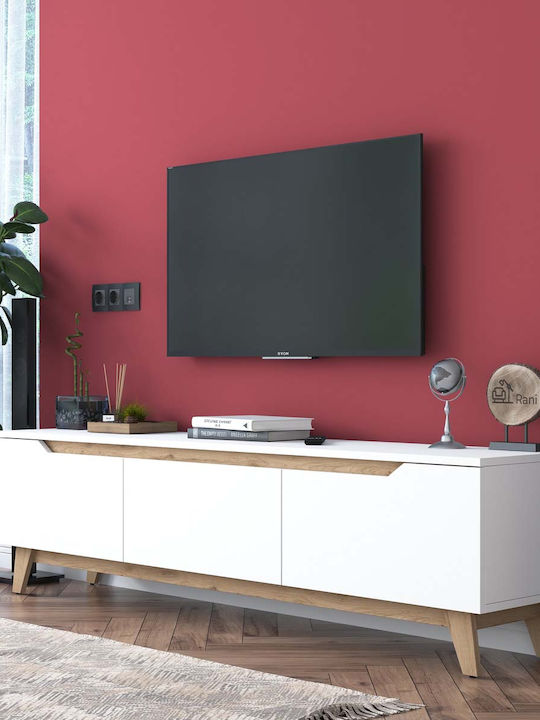 TV-Ständer A-g D Weiß Eiche M180xT35xH48.3cm
