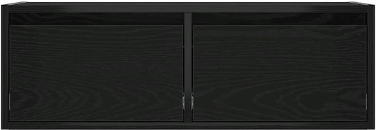 Stand TV Cu Iluminare LED Negru Stejar M75xA35,5xÎ25cm