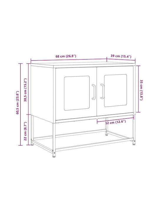 Metal TV Stand Olive Green Green 68x39x60.5cm
