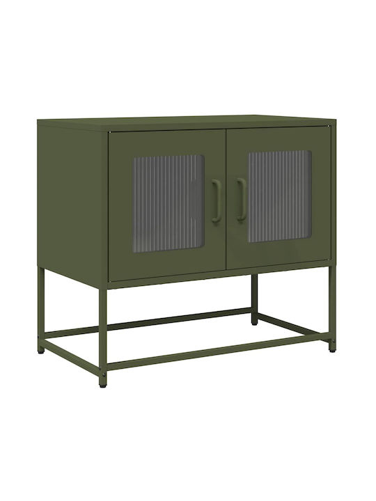 Metal TV Stand Olive Green Green 68x39x60.5cm