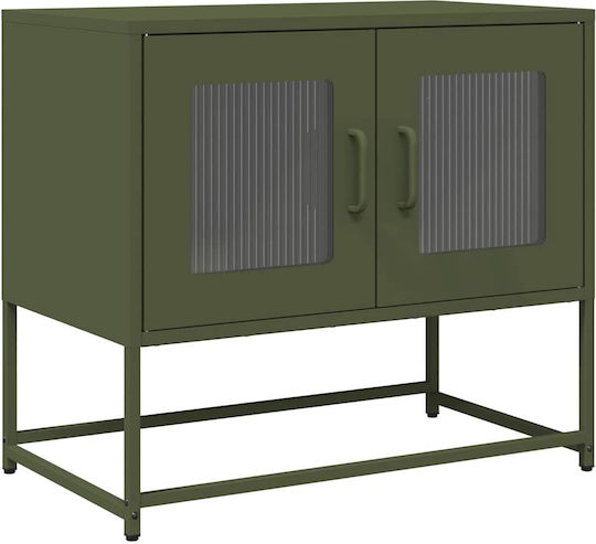 Metal TV Stand Olive Green Green 68x39x60.5cm
