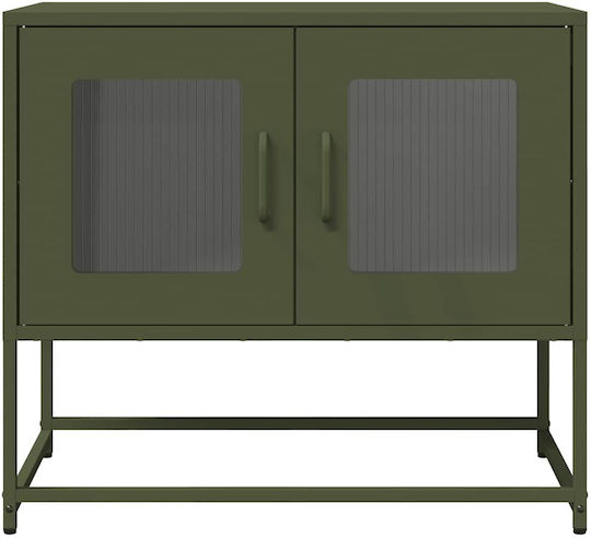 Metal TV Stand Olive Green Green 68x39x60.5cm
