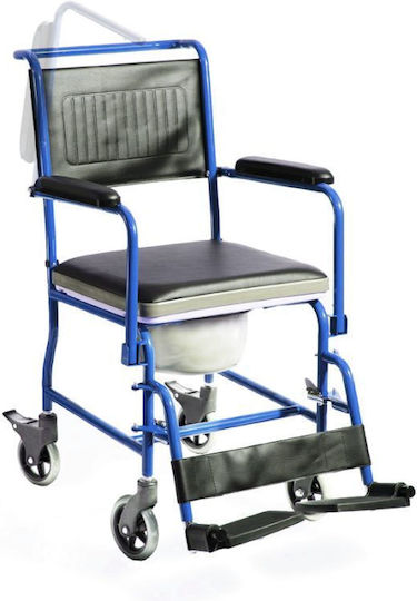 Alfa Care AC-32 Αναπηρικό Αμαξίδιο Μπάνιου με Απλή Πλάτη 45cm 10-504-027 Μπλε