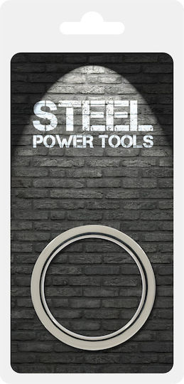 Steel Power Tools Ribbed Stainless Steel Cockring 45mm