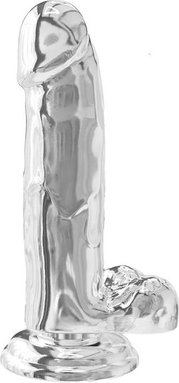ToyJoy Glass Dildo with Balls and Suction Cup Transparent 18cm