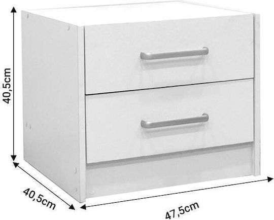 Комод Olympus Дървен Бял 47.5x40.5x40.5см