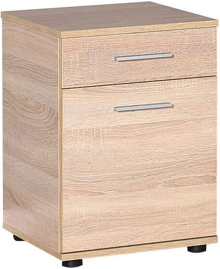 Bedside Table Mille Wooden Beige 40x40x60cm