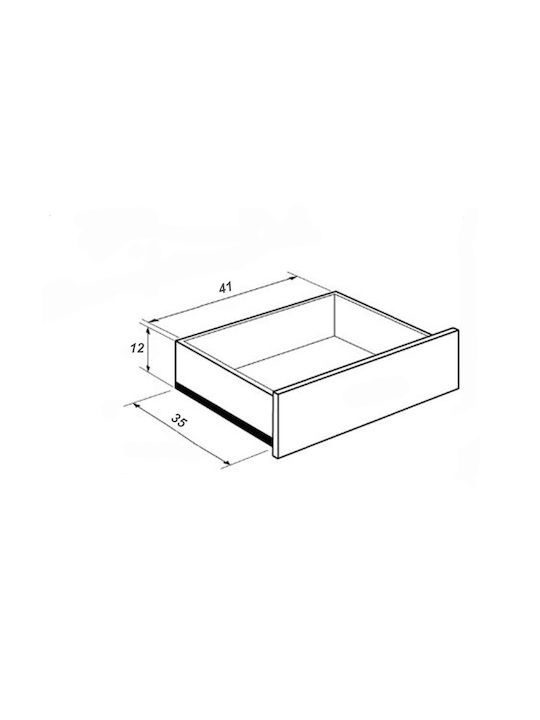 Κομοδίνο Pixie Ξύλινο Μπεζ 50x38.3x44.6cm