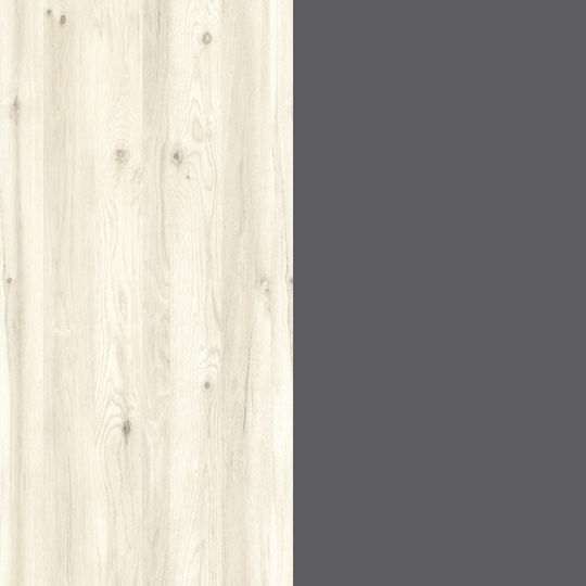 Noptieră Malmo White Oak/Anthracite 50x40x40cm