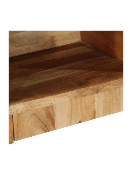 Κομοδίνο από Μασίφ Ξύλο Μπεζ 50x27x50cm