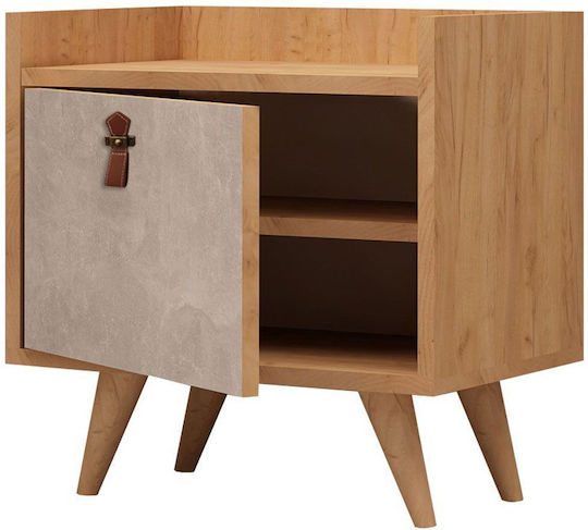 Paju Wooden Beige Bedside Table 55x50x55cm Paju Wooden Beige Bedside Table 55x50x55cm