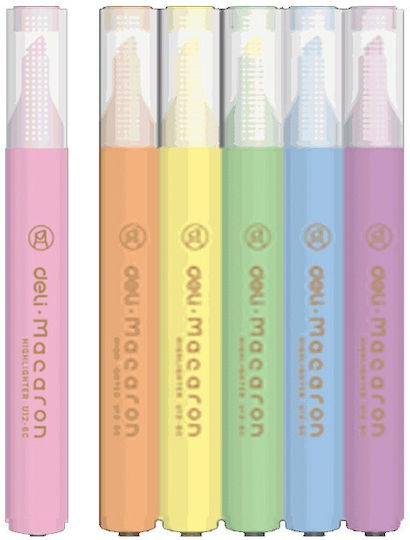 Deli Mi You Macaron Textmarker 4mm Mehrfarbig 6Stück