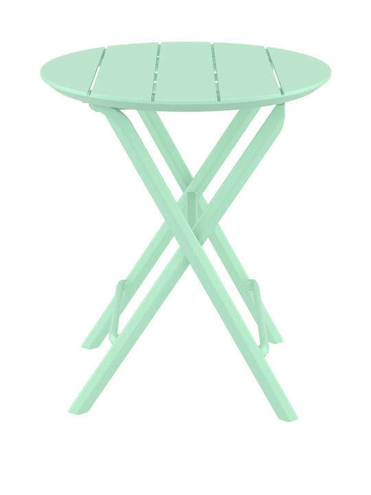 Plastic Masa auxiliară pentru spații exterioare mici Helen Opaline Green 60x60x74buc