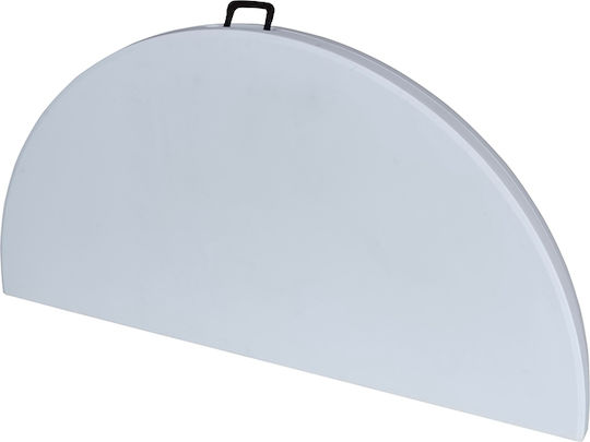 Outdoor Dinner Foldable Table with Plastic Surface and Metal Frame White 152x152x74cm