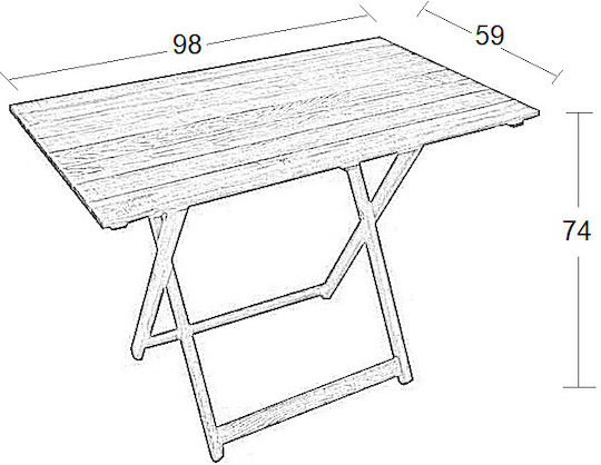 Tisch Zusammenklappbar 100x60x74cm