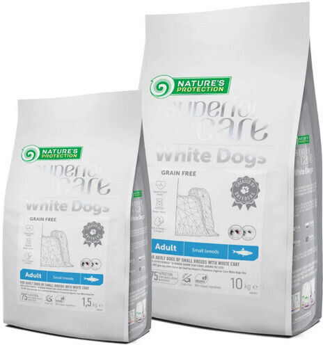 Nature's Protection Superior Care White 1.5kg Dry Food Grain-Free & Gluten-Free for Adult Small Breed Dogs with Herring