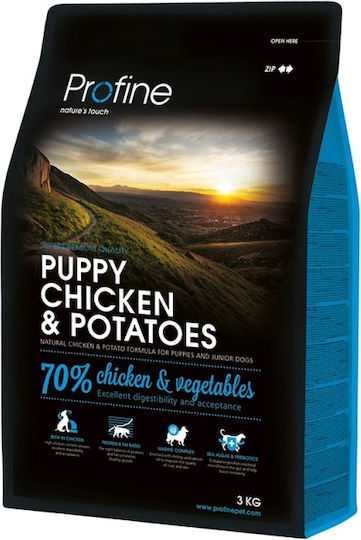 Profine 3kg Ξηρά Τροφή για Κουτάβια Μεσαίων Φυλών με Κοτόπουλο, Πατάτες, Λαχανικά, Σολομό, Μήλο και Συκώτι