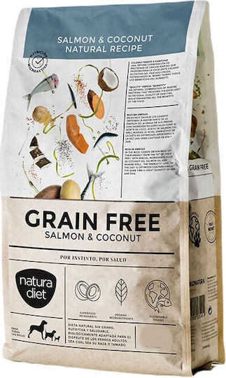 Dingonatura Natura Diet Grain Free 12kg Dry Food Grain-Free for Adult Dogs with Potatoes and Salmon