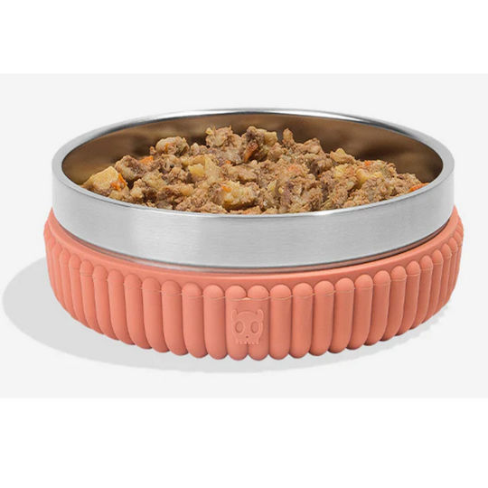 Zee-Dog Tuff Edelstahl Schalen Futter & Wasser für Hund & Katze auf Basis von 2x 600ml in Orange Farbe