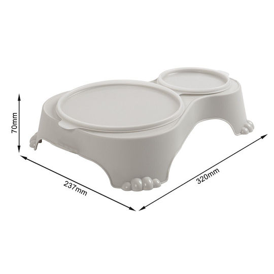 Rotho Babydesign Πλαστικό Μπολ Φαγητού & Νερού για Σκύλο & Γάτα 2x 1lt 32cm σε Μπεζ Χρώμα