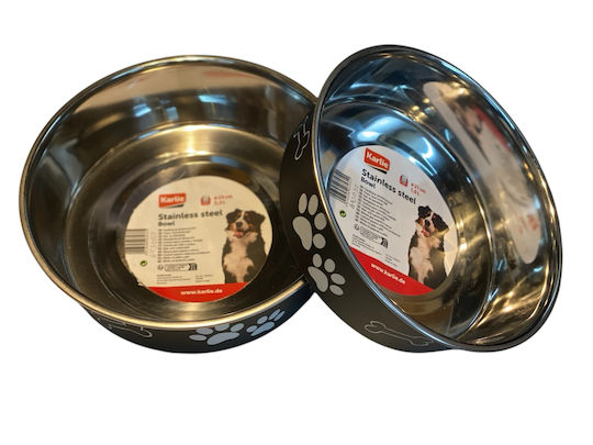 Karlie Stainless Steel Food & Water Bowl for Dog & Cat 2.2lt 23cm