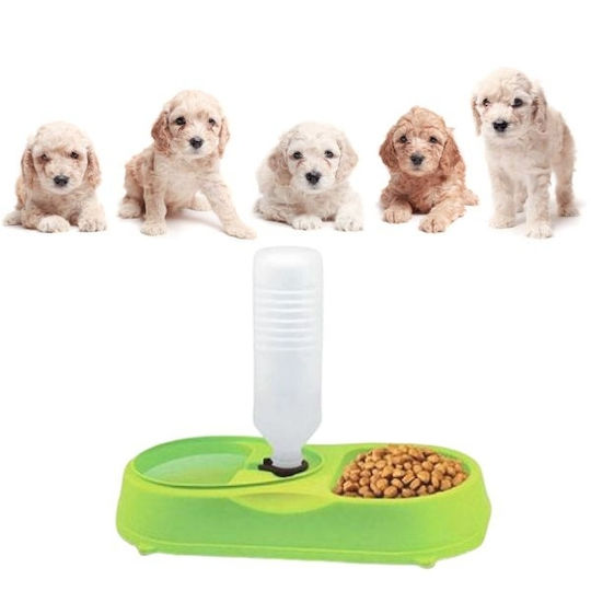 Dozator de apă automat anti-alunecare și anti-scăpare pentru animale de companie, verde