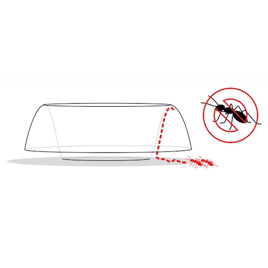 Happet Anti-Insect Ανοξείδωτο Μπολ Φαγητού & Νερού για Σκύλο & Γάτα με Βάση 1.45lt 25cm σε Ασημί Χρώμα
