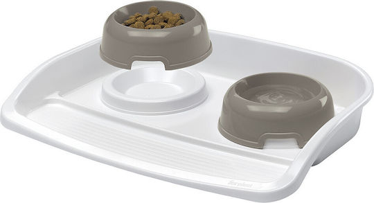 Ferplast Lindo Plastic Bowl Food & Water for Dog & Cat with Base 2x 1lt in Red Color