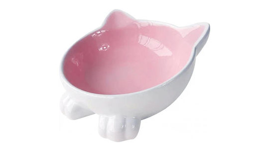 Denik Pets Ceramică Bol Mâncare pentru Câine & Pisică 160ml 14cm în Culoare Roz