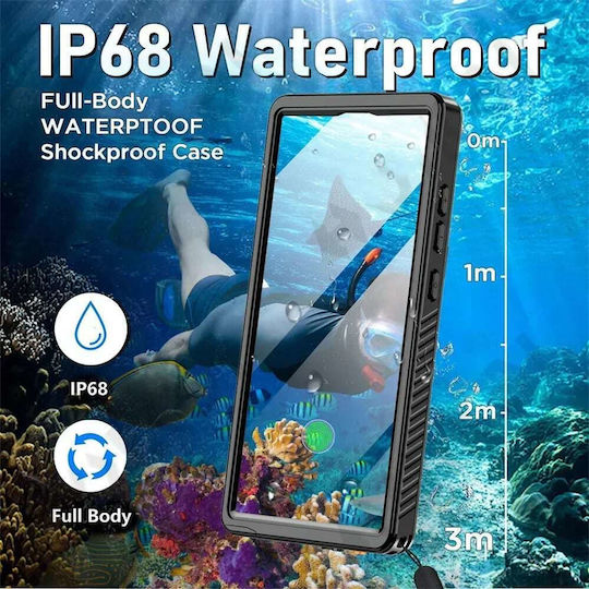 Shellbox 360 Full Cover Πλαστικό / Σιλικόνης Αδιάβροχο Μαύρο (Galaxy S25 Ultra)
