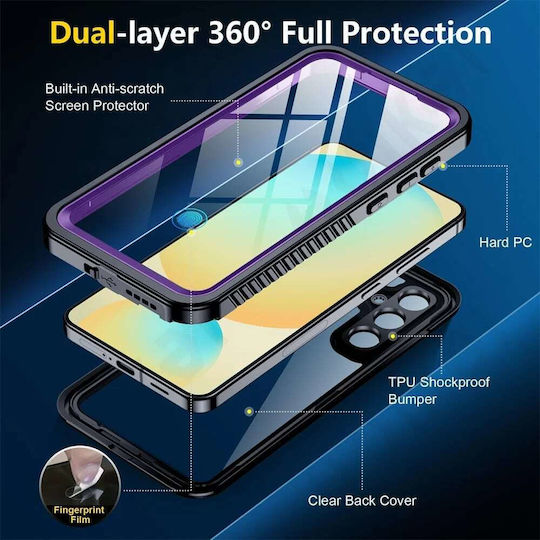 Shellbox 360 Full Cover Πλαστικό / Σιλικόνης Αδιάβροχο Μαύρο (Galaxy S25)