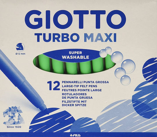 Giotto Turbo Maxi Λαχανί Washable Drawing Marker 5mm Thick