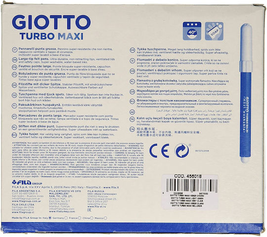 Giotto Turbo Maxi Λαχανί Washable Drawing Marker 5mm Thick