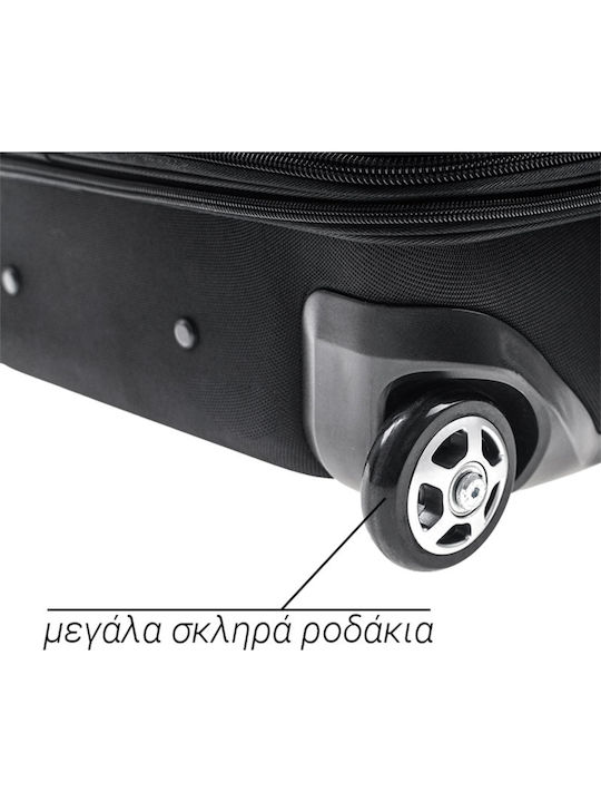 Amazon Comfort Luxury Luggage Valiză de Călătorie Medie din Material Textil Neagră cu 2 Roți Înălțime 63cm
