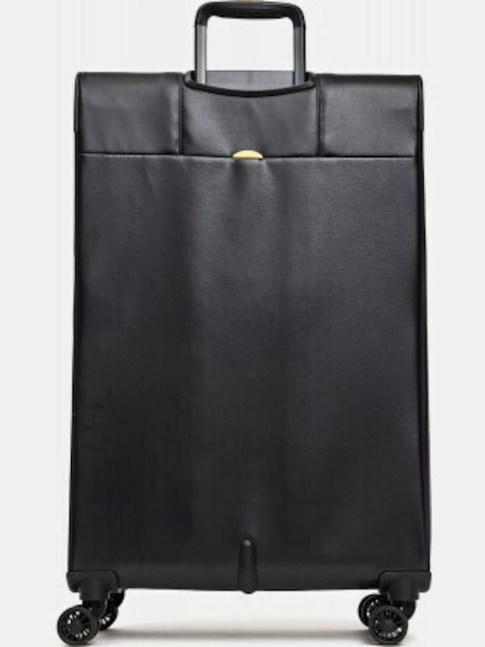 Mandarina Duck Eco Coated Large Fabric Suitcase Black with 4 Wheels Height 78cm