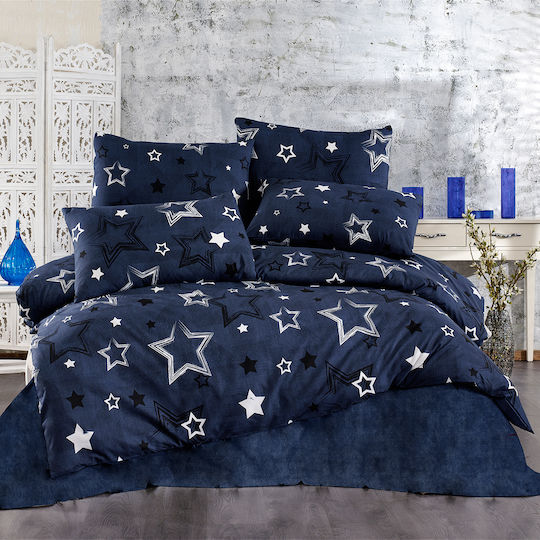 Dimcol Пухено Единично 160x240бр Галактика 307 Dark Blue 300 г/м²Gsm