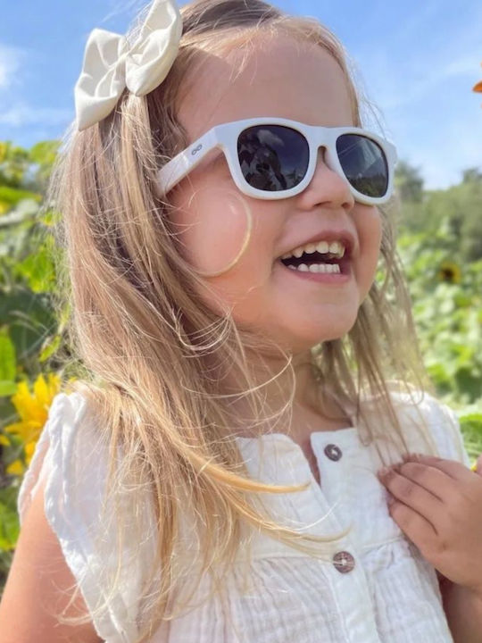 iTooTi Unbreakable Square Baby Kids Sunglasses with Polarized Lenses White for 6-24 Months