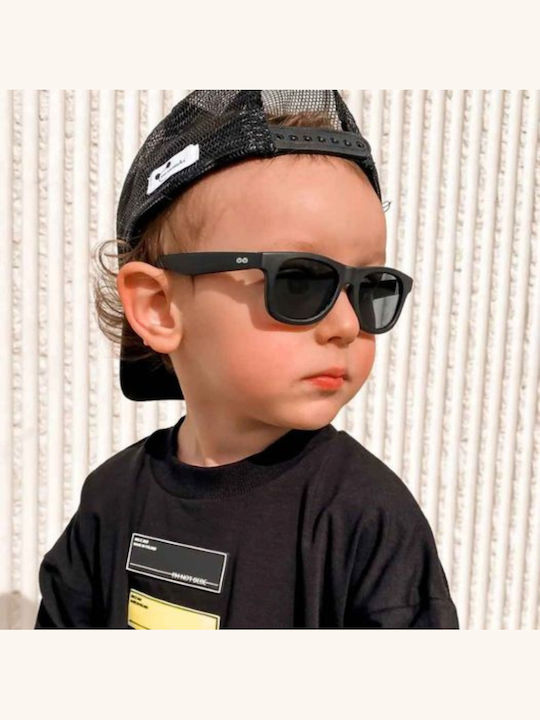 iTooTi Classic Unbreakable Rectangle Baby Sunglasses with Polarized Lens Black for 6-36 Months