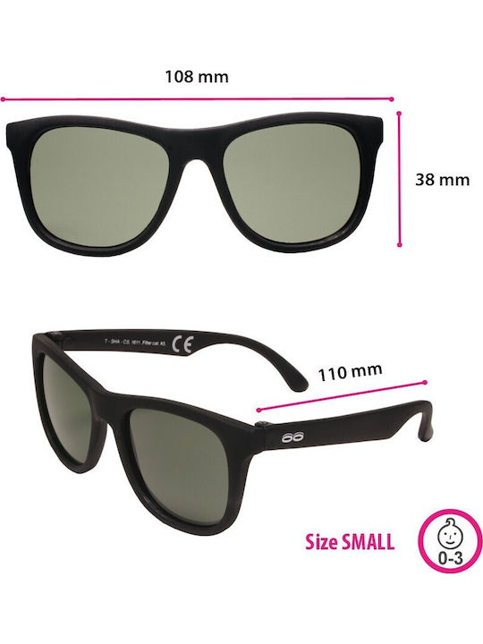 iTooTi Classic Unbreakable Rectangle Baby Sunglasses with Polarized Lens Black for 6-36 Months