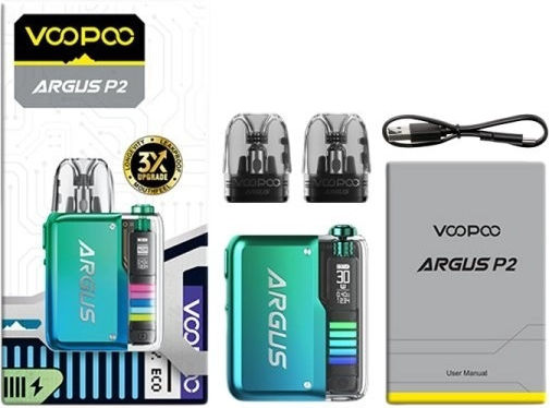 Voopoo Argus P2 Kit Box Mod 2ml cu Baterie Încorporată 1100mAh Titanium Gray