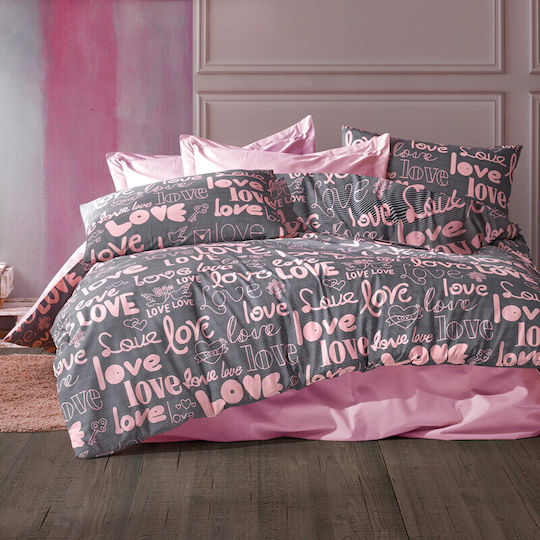 Dimcol Duvet Single 160x240cm Love 299 Grey / Lila 300 GSMGsm